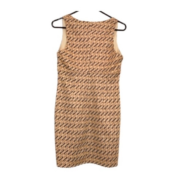 SHEIN Brown & Tan Deep-V Sleeveless Mini Dress With Front Slit - Size 6 - Picture 3 of 9